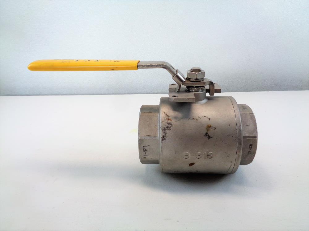 TCI 3" NPT Full Port Ball Valve, 1000 WOG, 316 Stainless Steel